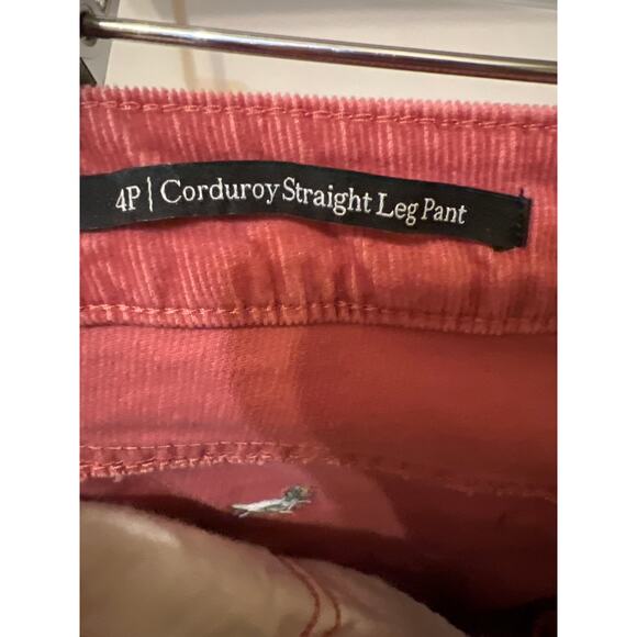 Talbots Stretch Corduroy Straight Leg Mallard Embroidered Pants Size 4 Petite - Picture 7 of 9